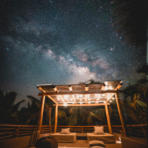 Pergola under a starry sky