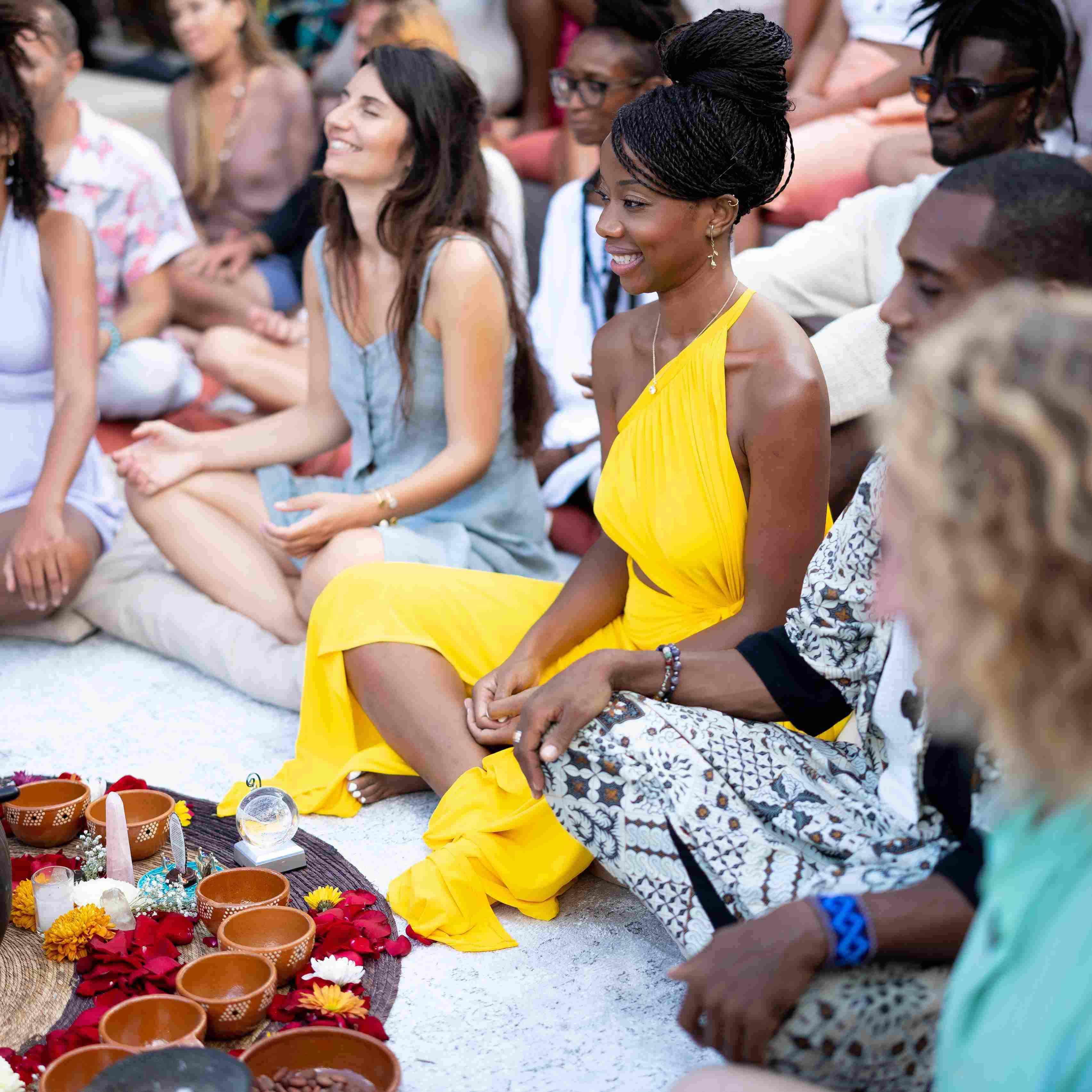 A group of people having a ceremony