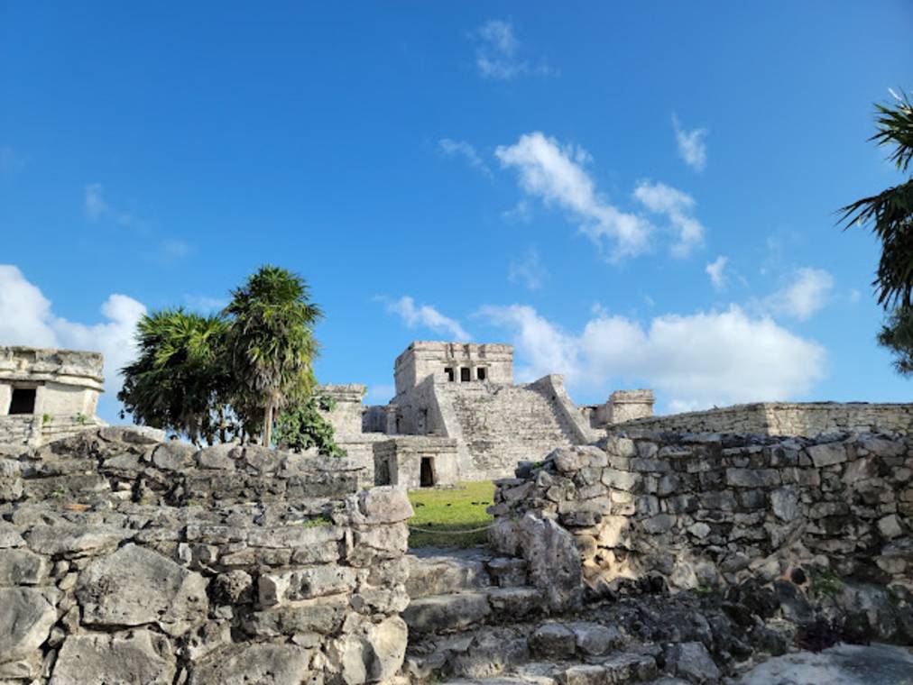 Tulum Mayan ruins on the cliff above the Caribbean