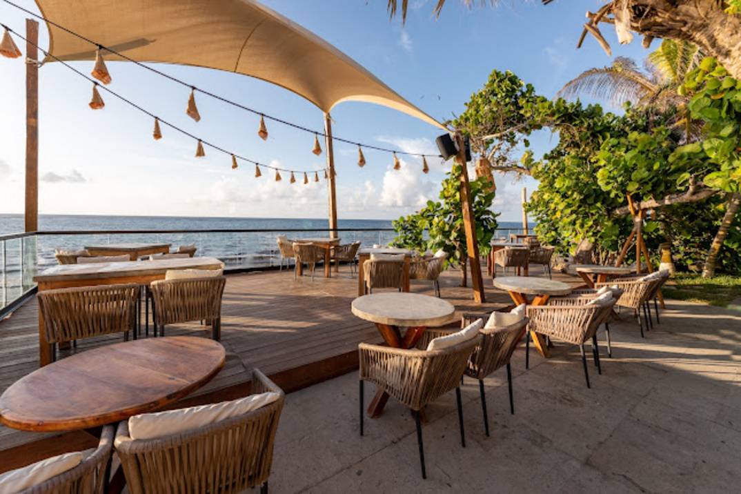 Mezzanine Tulum Thai restaurant with ocean view